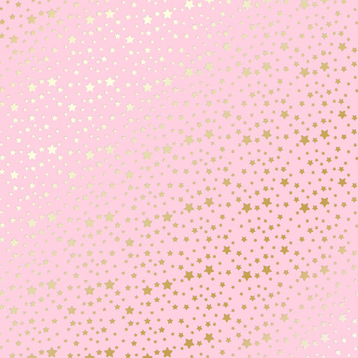 Лист одностороннього паперу з фольгуванням "Golden stars Pink" (9-002)