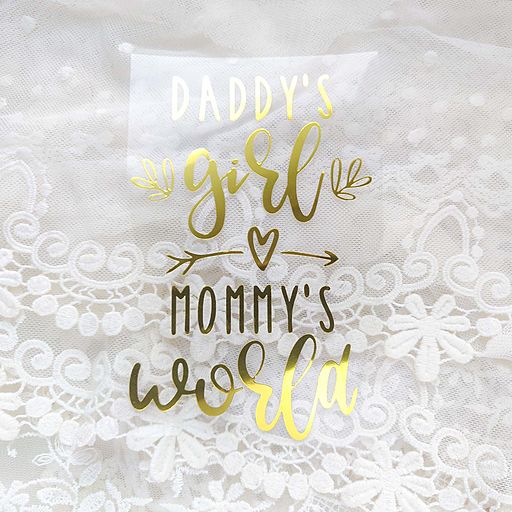 х-Daddy's girl mammy's world - 2 - вирубка із термотрансферної плівки - зеркальне жовте золото
