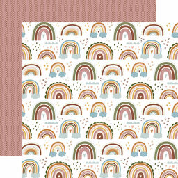 Echo Park - Dream Big Little Girl Collection - Double-Sided Cardstock - Over The Rainbow - папір 30x30 см