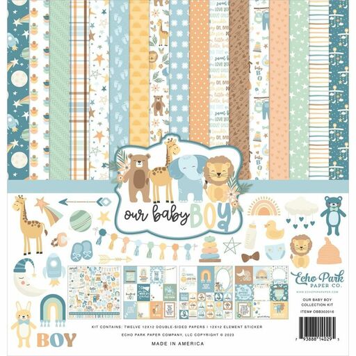 Echo Park - Our Baby Boy Collection Kit - Double-Sided Paper Pad - набір паперу 30x30 см