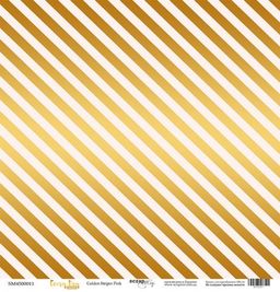 Лист односторонней бумаги с золотым тиснением 30x30 см "Golden Stripes Pink" из коллекции "Every Day"