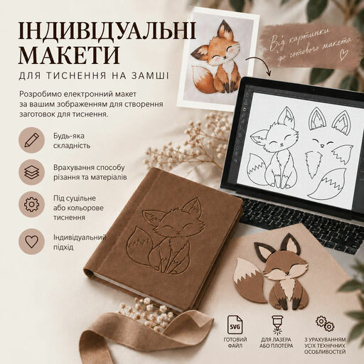 Послуга розробка індивідуальних макетів для тиснення