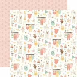 Echo Park - Our Baby Girl Collection - Double-Sided Cardstock - Lovable Life - папір 30x30 см