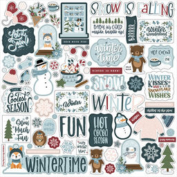 Echo Park - Winter Fun Collection - Cardstock Stickers - наклейки