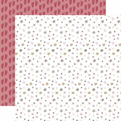 Echo Park - Special Delivery Baby Girl Collection - Double-Sided Cardstock - Sweet Sky Stars - папір 30x30 см