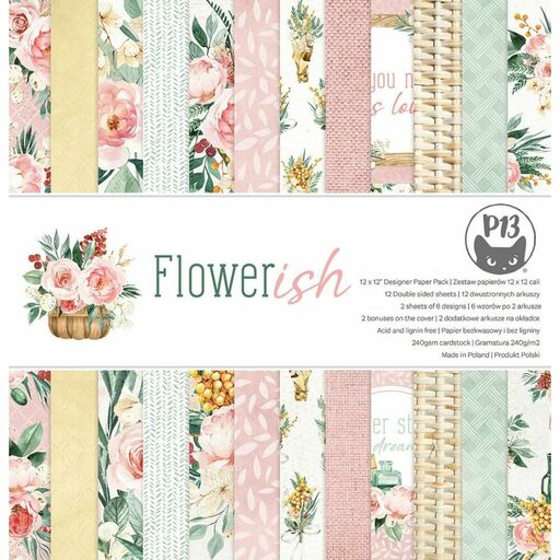 P13 - Flowerish Collection - Double-Sided Paper Pad - 1/2 набору паперу 30x30 см