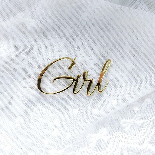 Декор з акрилу - дзеркальне золото - "Girl"