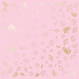 Лист односторонней бумаги с фольгированием "Golden Dill Pink" (7-005)