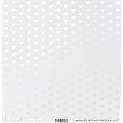 Bazzill Foiled Pattern Cardstock Heart W/White Pearl  - картон з перламутром 30x30 см