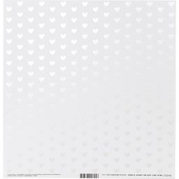 Bazzill Foiled Pattern Cardstock Heart W/White Pearl  - картон з перламутром 30x30 см