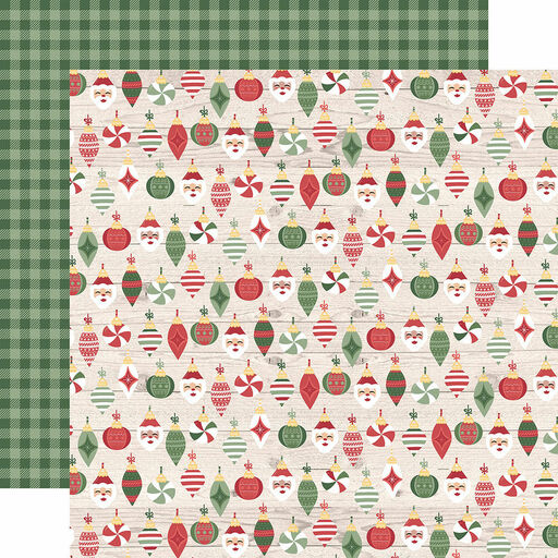 Echo Park - Santa Claus Lane Collection - Double-Sided Cardstock - Tree Toppings - папір 30x30 см