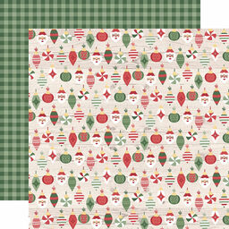 Echo Park - Santa Claus Lane Collection - Double-Sided Cardstock - Tree Toppings - папір 30x30 см