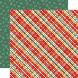 Echo Park -  Joyful Christmas Collection - Double-Sided Cardstock -Joyful Plaid - папір 30x30 см