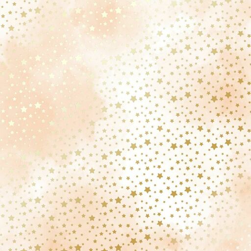 Лист одностороннього паперу з фольгуванням "Golden Stars Beige  watercolor" (9-026)