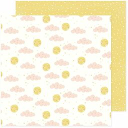 American Crafts - Hello Little Girl Collection - Double-Sided - Clouds - папір 30x30 см