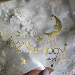 х-I love you to the moon and back - вирубка із термотрансферної плівки - foil золото
