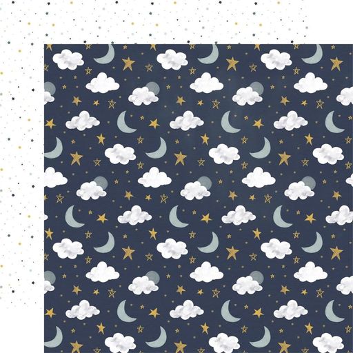 Echo Park - It's A Boy Collection - Double-Sided Cardstock - Underneath The Moon - папір 30x30 см