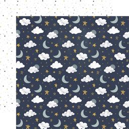 Echo Park - It's A Boy Collection - Double-Sided Cardstock - Underneath The Moon - папір 30x30 см