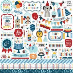 Echo Park - Birthday Boy Collection - Cardstock Stickers - наклейки