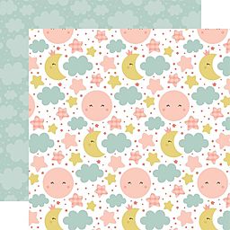 Echo Park - Baby Girl Collection - Double-Sided Cardstock - Dream Big - папір 30x30 см