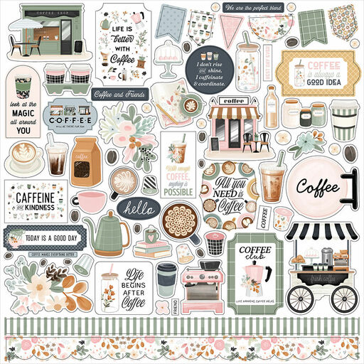 Carta Bella Paper - Coffee Shop Collection - Cardstock Stickers - наклейки