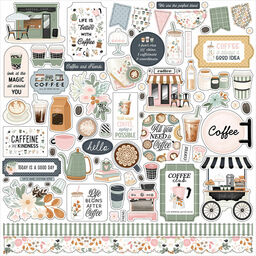 Carta Bella Paper - Coffee Shop Collection - Cardstock Stickers - наклейки
