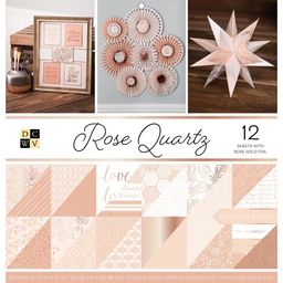 DCWV - Rose Quartz - Double-Sided Paper W/Rose Gold Foil Accents  - 1/2 набору паперу 30x30 см