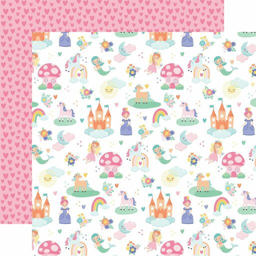 Echo Park - Imagine Fairy Tales Collection - Double-Sided Cardstock - My Little Girl - папір 30x30 см