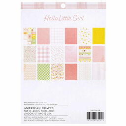 American Crafts - Hello Little Girl Collection - Paper Pad - 1/2 набору паперу 15x20 см