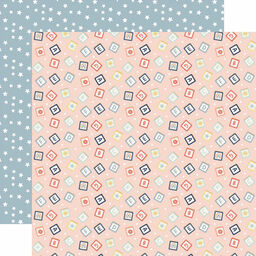 Echo Park - Baby On Board Girl Collection - Double-Sided Cardstock - Cute Abc Blocks - папір 30x30 см