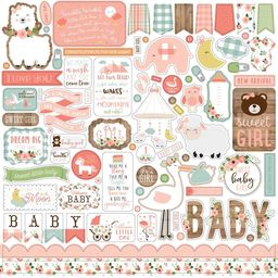 Echo Park - Baby Girl Collection - Cardstock Stickers - наклейки