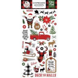 Echo Park - A Lumberjack Christmas Collection - Accents Chipboard Stickers - чипборд