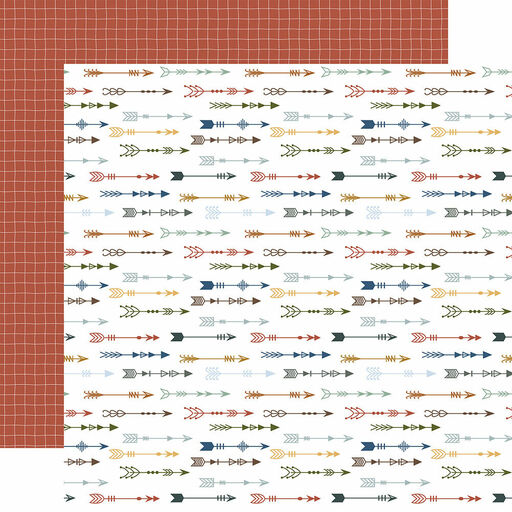 Echo Park - Dream Big Little Boy Collection - Double-Sided Cardstock - Adventerous Arrows - папір 30x30 см
