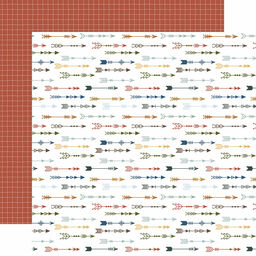 Echo Park - Dream Big Little Boy Collection - Double-Sided Cardstock - Adventerous Arrows - папір 30x30 см