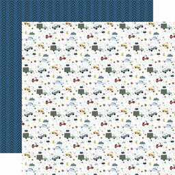 Echo Park - Dream Big Little Boy Collection - Double-Sided Cardstock - Vroom Vroom - папір 30x30 см