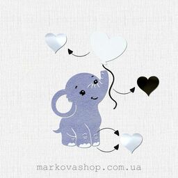 Заготовка під тиснення "Слоник з повітряною кулею"