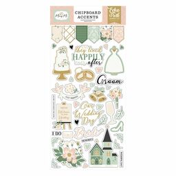 Echo Park - Marry me Collection - Accents Chipboard Stickers - чіпборд