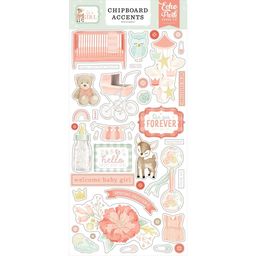 Echo Park - It's A Girl Collection - Accents Chipboard Stickers - чіпборд