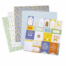 American Crafts - Hello Little Boy Collection - Double-Sided Paper Pad - 1/2 набору паперу 30.5x30.5 см