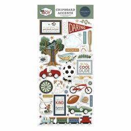 Carta Bella Paper - That's My Boy Collection - Accents Chipboard Stickers - чіпборд