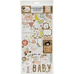 Echo Park - Baby Girl  Collection - Phrases Chipboard Stickers - чипборд