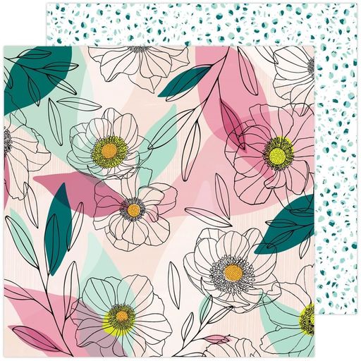 American Crafts - Amy Tan Brave & Bold Collection - Double-Sided Cardstock - Anemone - папір 30x30 см