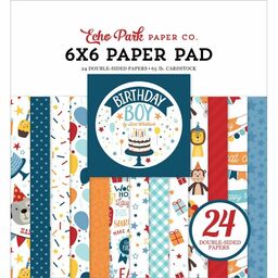 Echo Park - Birthday Boy Collection - Double-Sided Paper Pad - 1/2 набору паперу 15x15 см