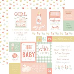 Echo Park - It's A Girl Collection - Double-Sided Cardstock - Multi Journaling Cards - бумага 30x30 см