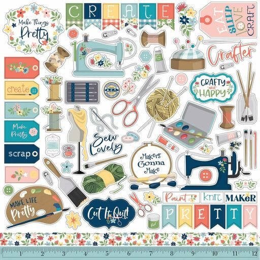 Carte Bella - Craft & Create Collection - Cardstock Stickers - наклейки