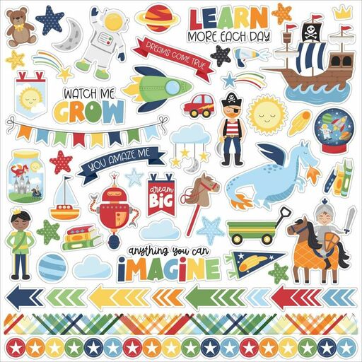 Echo Park - My Little Boy Collection - Cardstock Stickers - наклейки