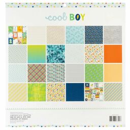 Pebbles - Cool Boy Collection - Double-Sided Paper Pad 12"X12" - 1/2 набору паперу 30x30 см