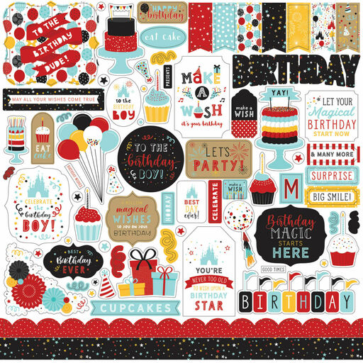 Echo Park - Magical Birthday Boy Collection - Cardstock Stickers - наклейки