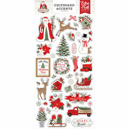 Echo Park - Christmas Time Collection - Accents Chipboard Stickers - чіпборд