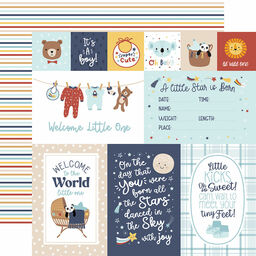 Echo Park - Baby On Board Boy Collection - Double-Sided Cardstock - Journaling Cards - папір 30x30 см